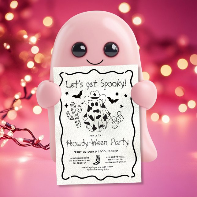 Hand drawn Cowgirl Howdy-ween Party Invitation (Creator Uploaded)