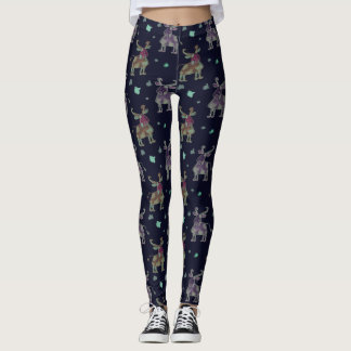 hand drawn cows leggings