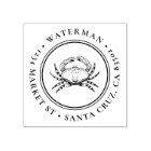 Hand-drawn Crab | Round Nautical Return Address