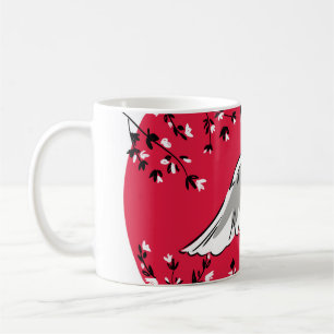 Hand drawn Crane bird, Graphic illustration bird a Coffee Mug