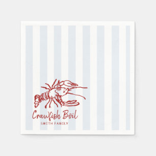 Hand Drawn Crawfish Boil party Napkin