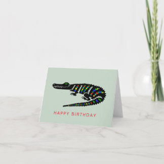 Hand drawn CROCODILE - Nature -Wildlife - Card