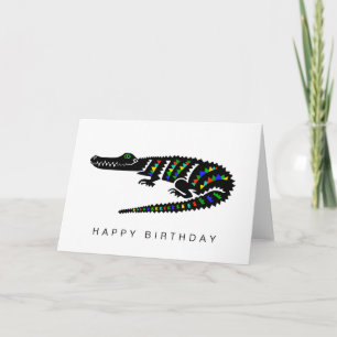Hand drawn CROCODILE - Wildlife - Nature Card