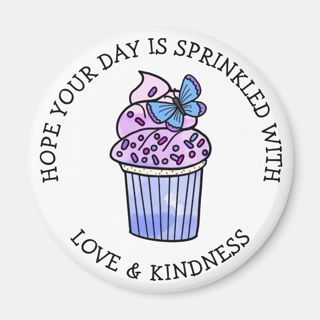 Hand drawn Cupcake Pun, Adorable Food Magnet (Front)