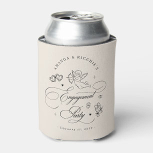 Hand Drawn Cupid Cherub Engagement Party Favour Can Cooler