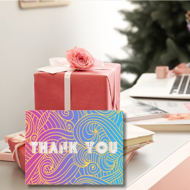 Hand Drawn Curly Pattern Abstract Postcard (Creator Uploaded)