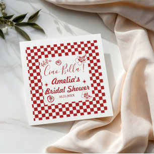 Hand drawn Custom Ciao Bella Tomato Party Decor, Napkin