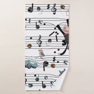 Hand drawn cute cartoon seamless pattern illustrat bath towel