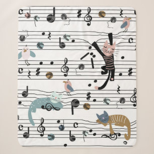 Hand drawn cute cartoon seamless pattern illustrat sherpa blanket