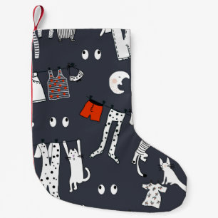 Hand drawn cute cartoon seamless pattern illustrat small christmas stocking