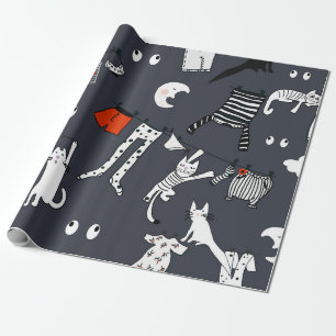 Hand drawn cute cartoon seamless pattern illustrat wrapping paper