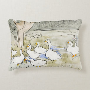 Hand Drawn Cute Duck Photos White Duck Clipart Fam Decorative Cushion