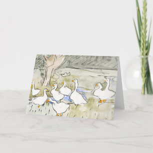 Hand Drawn Cute Duck Photos White Duck Clipart Fam Holiday Card