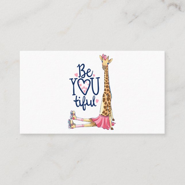 Hand drawn cute giraffe illustration business card (Front)