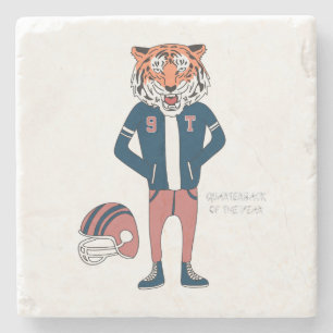 hand drawn cute tiger vector design stone coaster