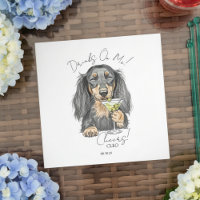 Hand Drawn Dachshund Martini Open Bar Cocktail