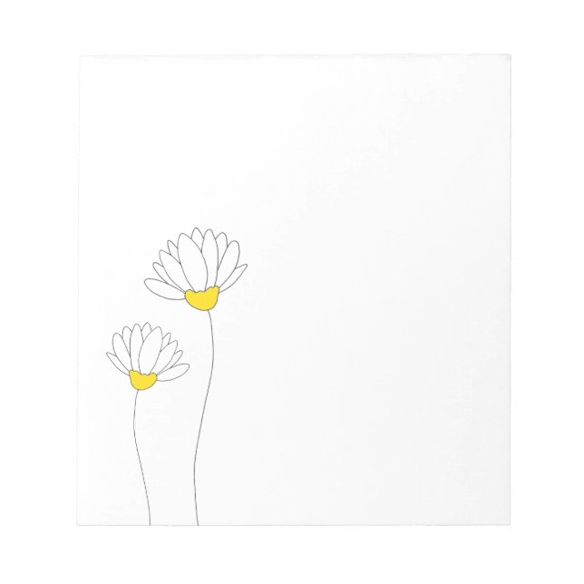 Hand Drawn Daisies Notepad (Front)