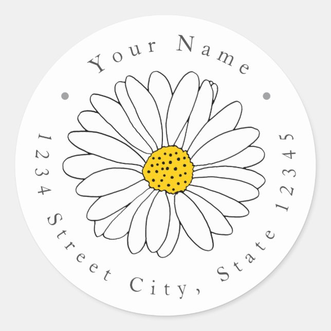 Hand Drawn Daisy Label (Front)