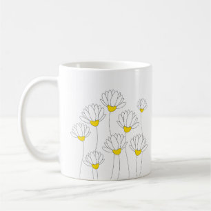 Hand Drawn Daisy Stems Coffee Mug