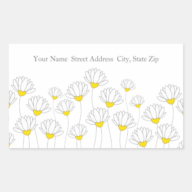 Hand Drawn Daisy Stems Labels (Front)