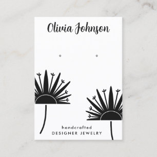 Hand Drawn Dandelions Jewellery Earring Display Business Card