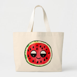 Hand Drawn Design Tote-Bag : Fruit-Emoji  Large Tote Bag