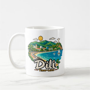 Hand Drawn Dili Timor-Leste Travel Art Landmark Coffee Mug