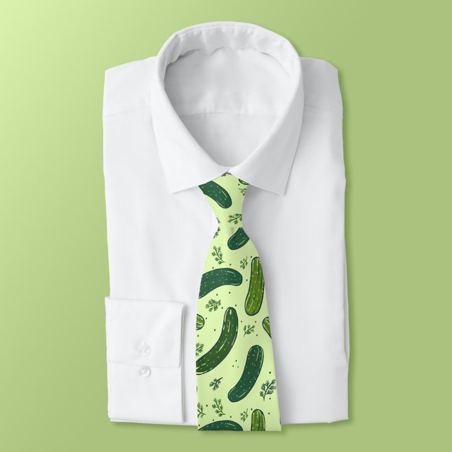 Hand Drawn Dill Pickle Pattern Tie (Dill Pickle Pattern Tie)