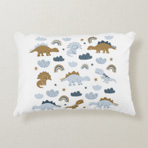 Hand drawn dinosaurs in scandinavian style with st decorative cushion