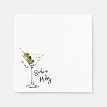 Hand Drawn Dirty Martini Cocktail 
