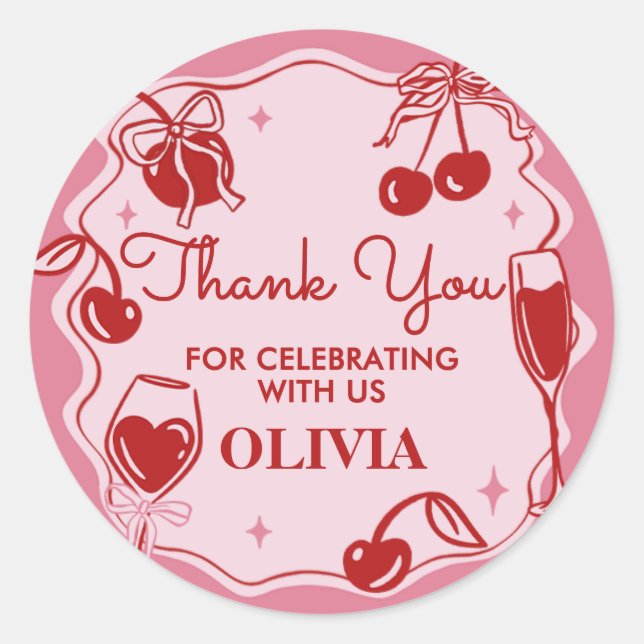 Hand Drawn Dirty Thirty Birthday Party Classic Round Sticker (Front)