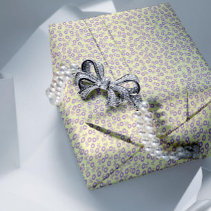 Hand drawn ditsy Lavender Daisies – Mini Floral Wrapping Paper Sheet