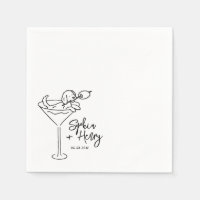 Hand Drawn Dog and Martini Whimsical Wedding