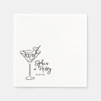 Hand Drawn Dog and Martini Whimsical Wedding