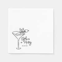 Hand Drawn Dog and Martini Whimsical Wedding