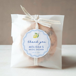 Hand-drawn Dolce Vita Lemon Bridal Shower Favor Classic Round Sticker