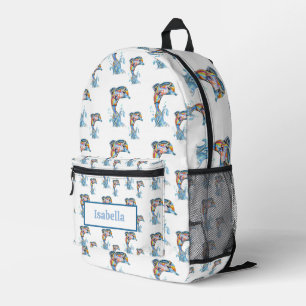 Hand-Drawn Dolphin Pattern Backpack for Kids