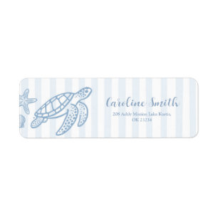 Hand Drawn Doodle Blue Sea You Soon Address Label Return Address Label