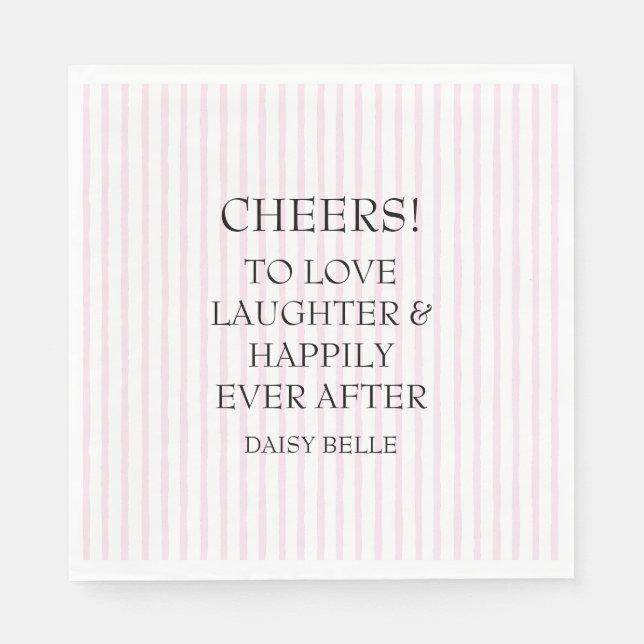 Hand Drawn Doodle Bridal Shower Pink Napkin (Front)