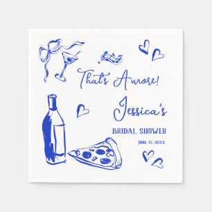 Hand Drawn Doodle Bridal Shower That's Amore pizza Napkin