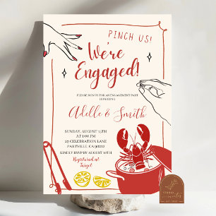 Hand Drawn Doodle crawfish boil engagement pa Invitation