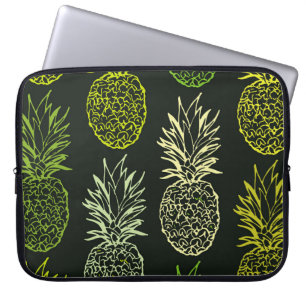 Hand drawn doodle floral pattern. Palm leavesart, Laptop Sleeve