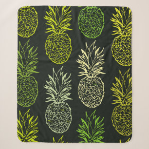 Hand drawn doodle floral pattern. Palm leavesart, Sherpa Blanket
