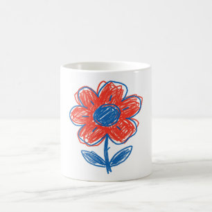 Hand Drawn Doodle Flower Floral  Coffee Mug