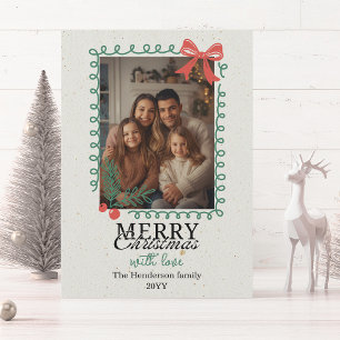 Hand-drawn doodle frame Merry Christmas  Holiday Card