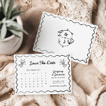 Hand Drawn Doodle Handwritten Calendar Wedding Save The Date<br><div class="desc">Save the date in style with this whimsical,  hand-drawn calendar design! Featuring quirky handwritten details,  it adds a playful and personal touch to your wedding announcement,  making it the perfect way to mark the special day on your guests' calendars.</div>
