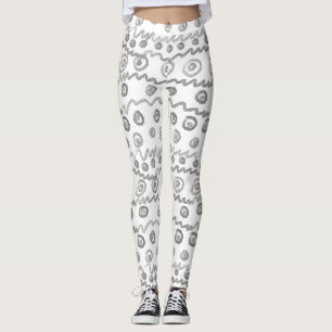 hand drawn doodle leggings