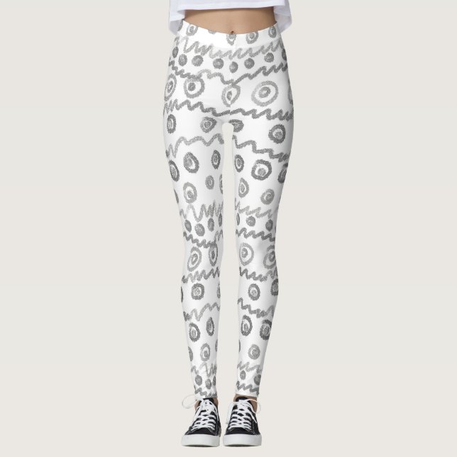 hand drawn doodle leggings (Front)