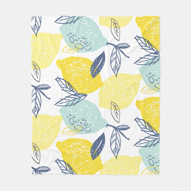 Hand drawn doodle lemonade seamless pattern fleece blanket (Front)