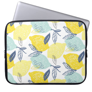 Hand drawn doodle lemonade seamless pattern laptop sleeve